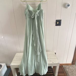 Sage Green Bridesmaid Dress. Work once. Altered at top to create bow.